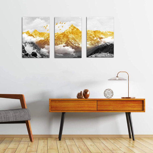 Millwood Pines 3 Piece Wrapped Canvas Painting | Wayfair