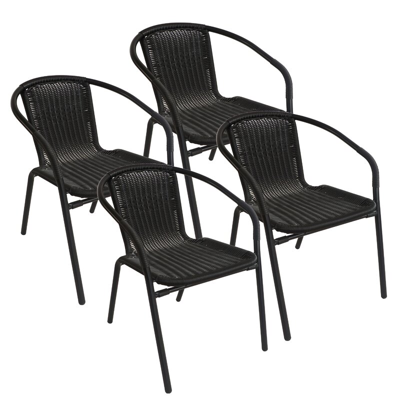 Pineville Rattan Stacking Patio Dining Chair Reviews Allmodern