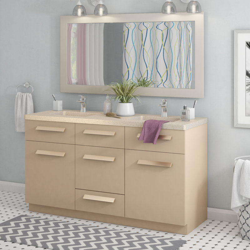 Wrought Studio Mosley 60" Double Bathroom Vanity Set with ...