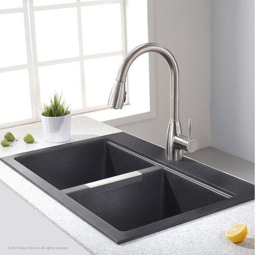 KGD-433B Kraus Quarza 33" L x 22" W Dual Mount Kitchen ...