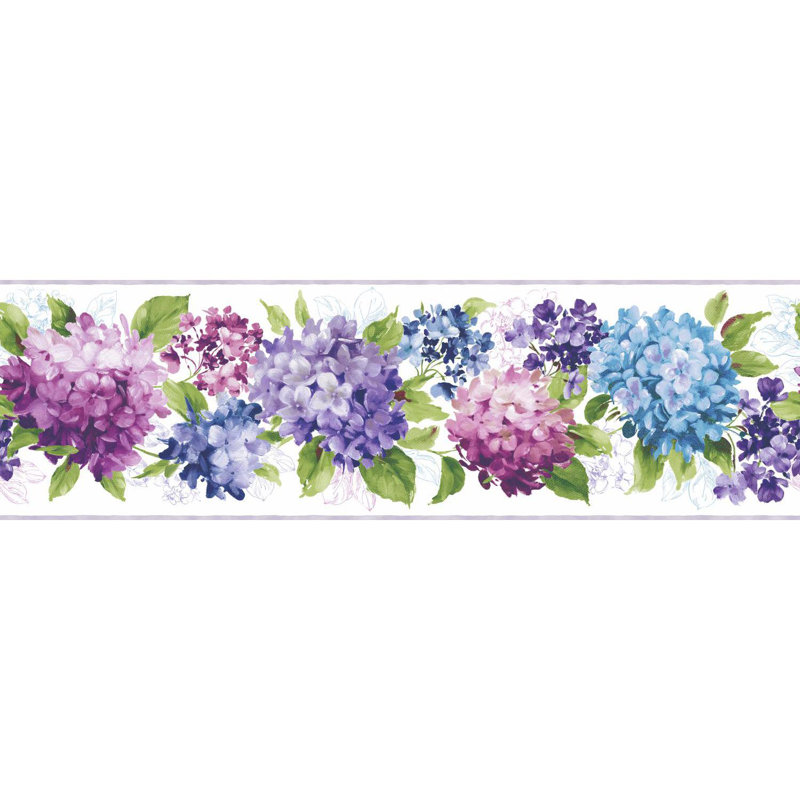 York Wallcoverings Kitchen And Bath Hydrangea 15 X 9 Floral And