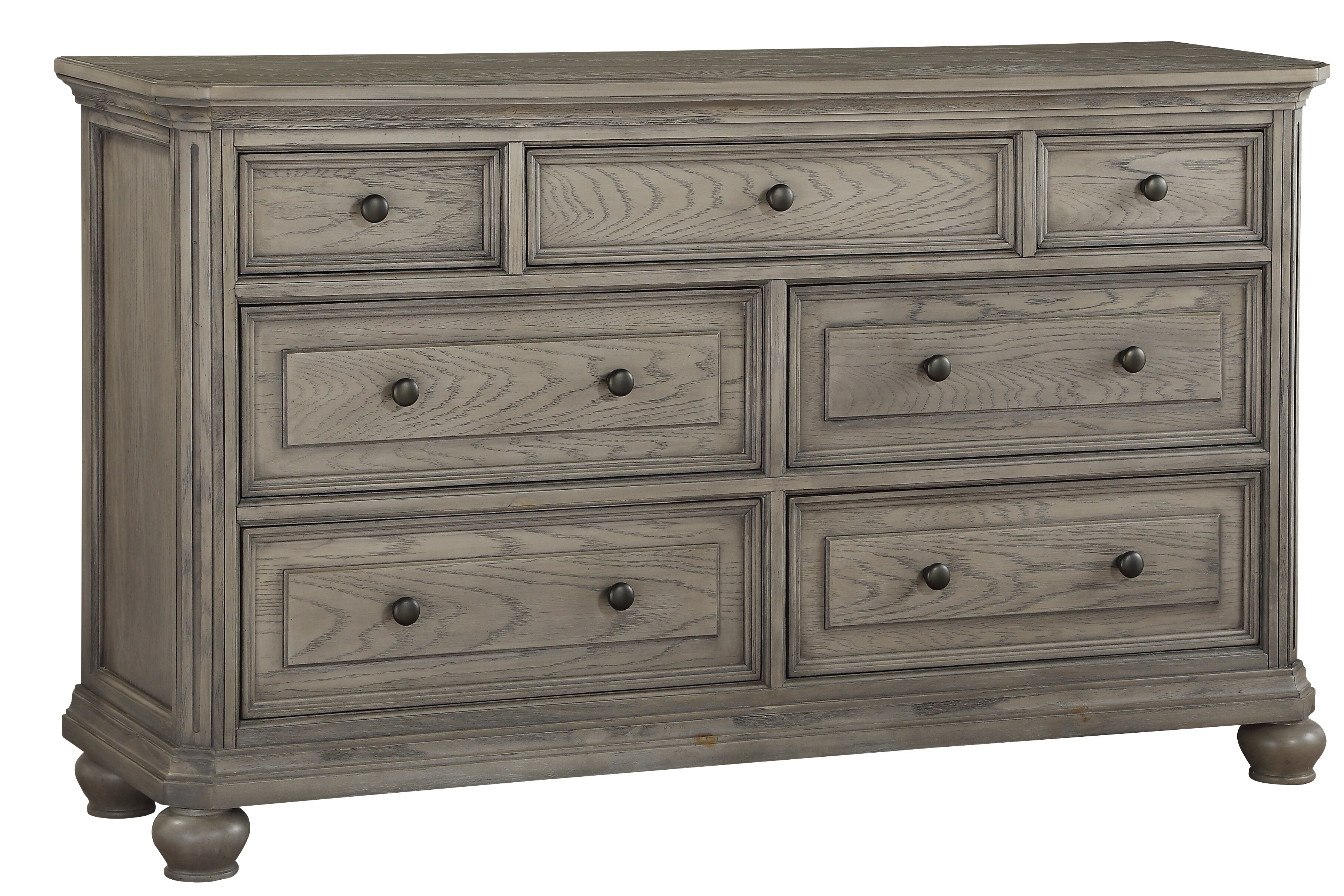 Ophelia Co Transitional Style 7 Drawer Wooden Dresser With Bun