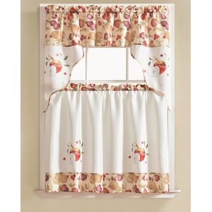 Gironde Apple 3 Piece Kitchen Curtain Set