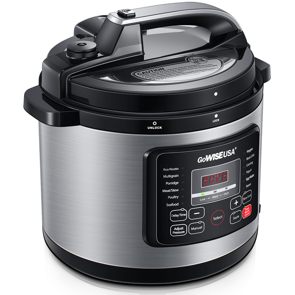 Electric Pressure Cooker 12 Presets Copper Cooks Rice Meat Details about   GoWISE USA 12.5 Qt 