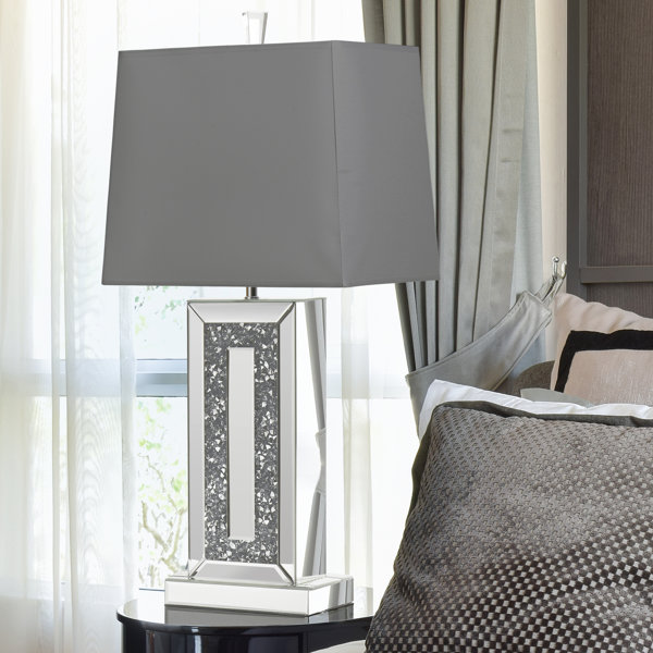 DECOR your home with Classic Mirror Paillettes Table Lamp Black Beauty Silver