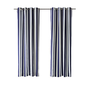 108 Curtains D Joss Main Gonzalo Decor Striped Semi Sheer Outdoor Grommet Single Curtain Panel