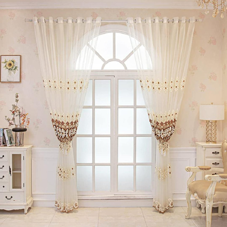 Luxury Lined Curtain Drapes Set Valance+Sheer Window Treatment 2 Panel JENN 