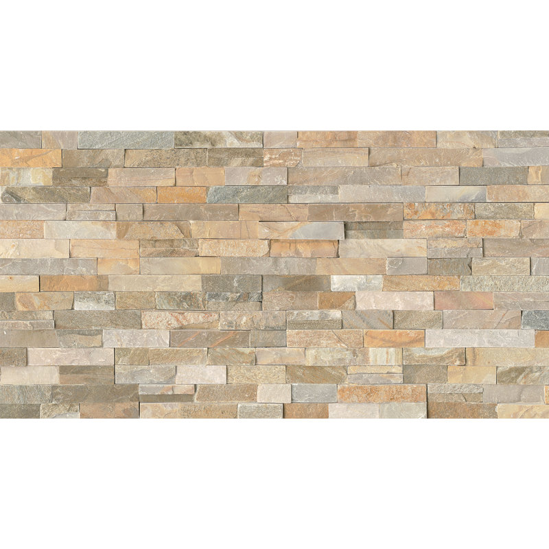 Bedrosians Cleft Ledger Random Sized Slate Mosaic Tile In Amber Gold Wayfair