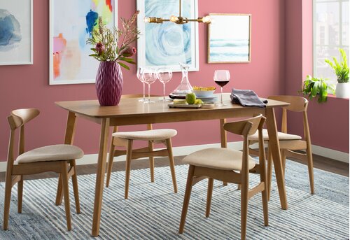 Pink Dining Room - Mia Ceramic Table And Chairs Set Danetti : Yaheetech 4pcs dining chairs with beech wood legs and metal wires modern side shell eiffel dsw chairs for dining room living room bedroom kitchen lounge reception, pink 4.1 out of 5 stars 33 $89.99 $ 89.