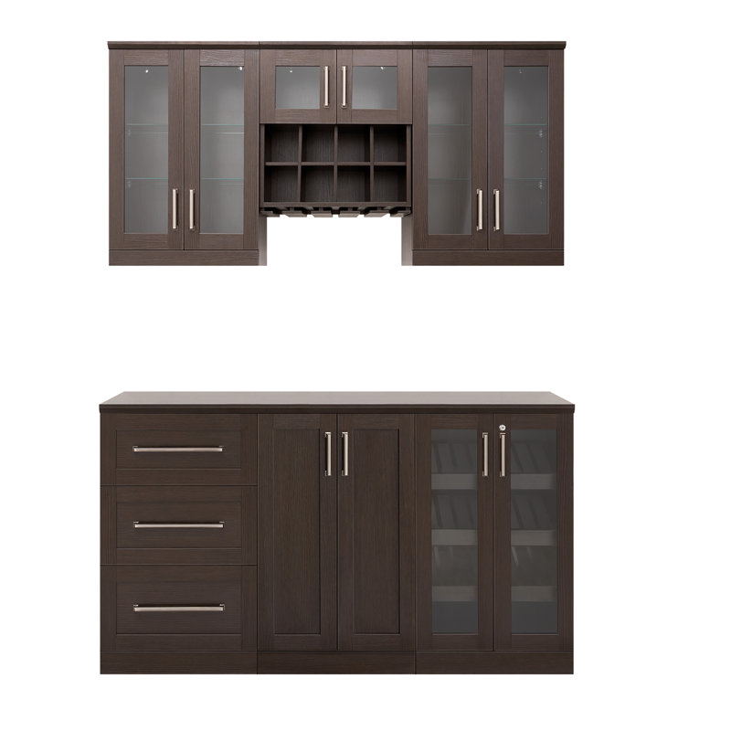 Newage Products Home Bar 7 Piece Cabinet Set Shaker Style 21 Reviews Wayfair