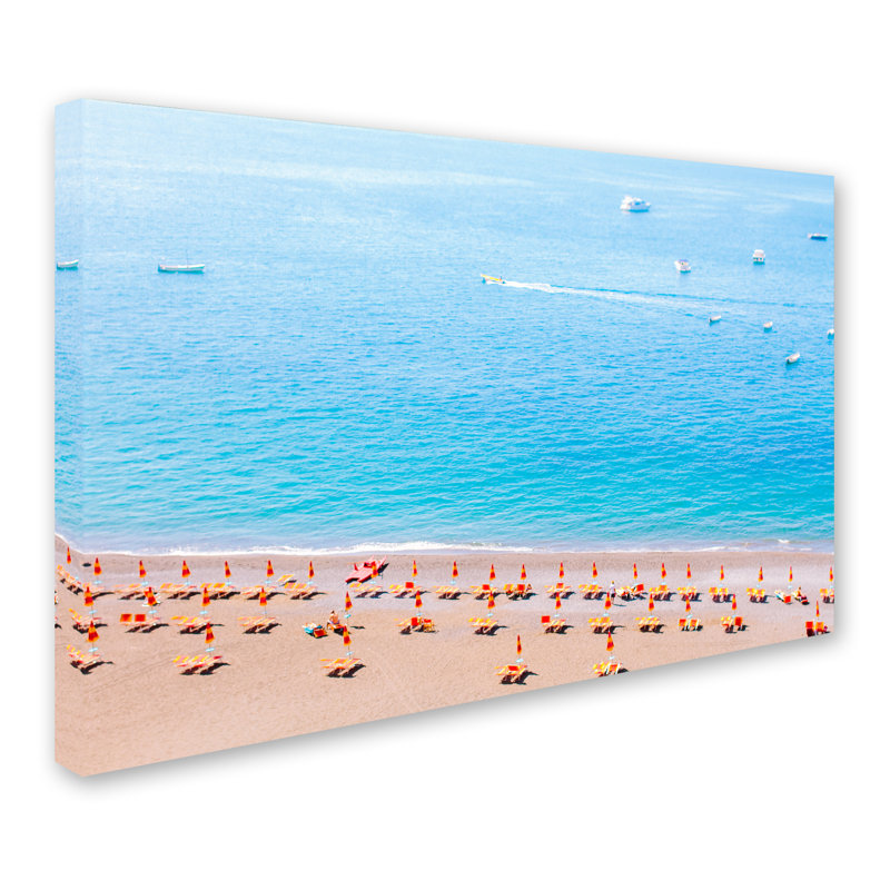 Trademark Art Positano Beach By Ariane Moshayedi Photographic Print On Wrapped Canvas Wayfair