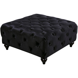Garrett Velvet Ottoman by Rosdorf Park