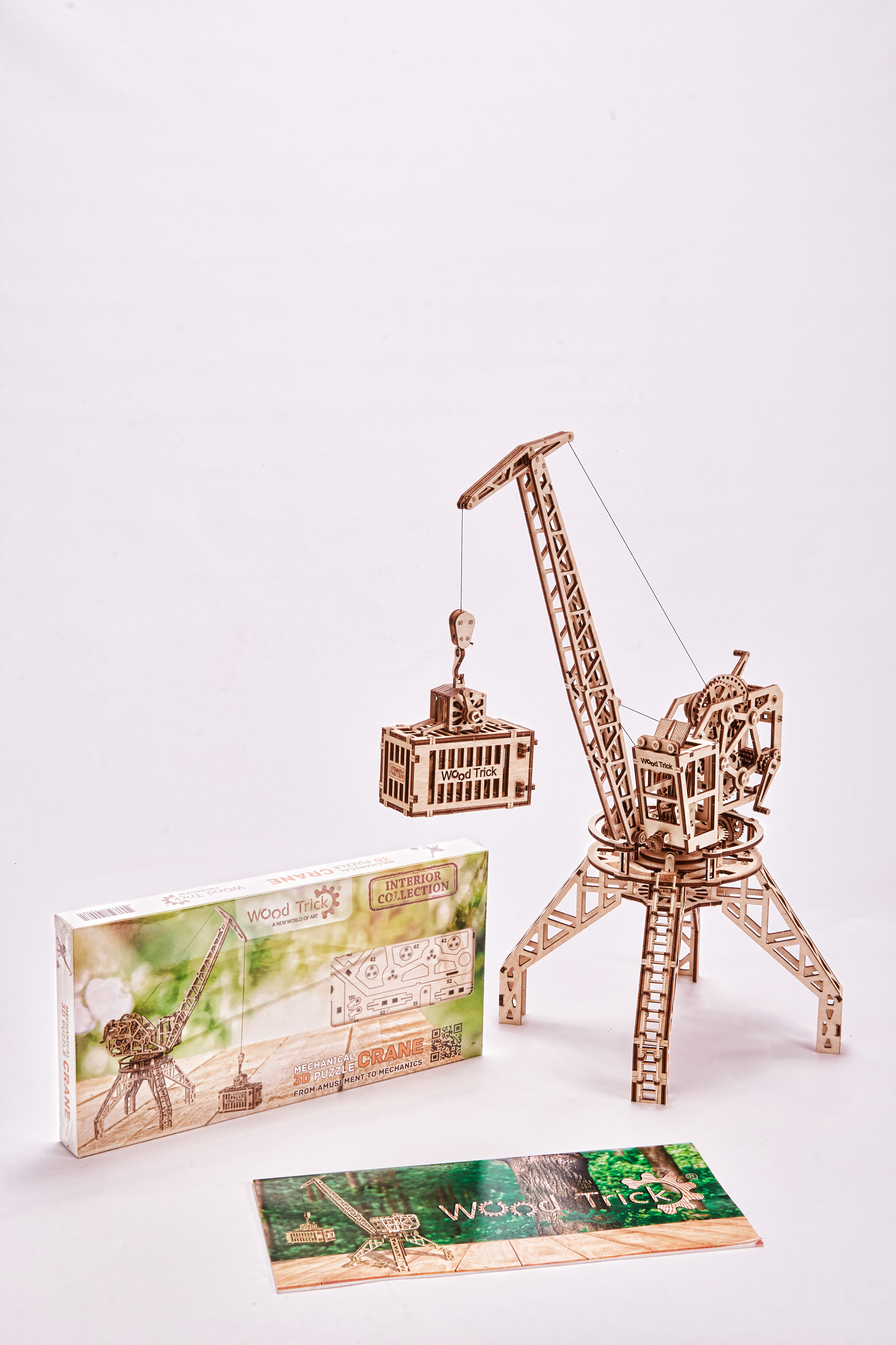 Wood Trick Tower Crane Building Mechanical Models 3d Wooden Puzzles DIY Toy for sale online 