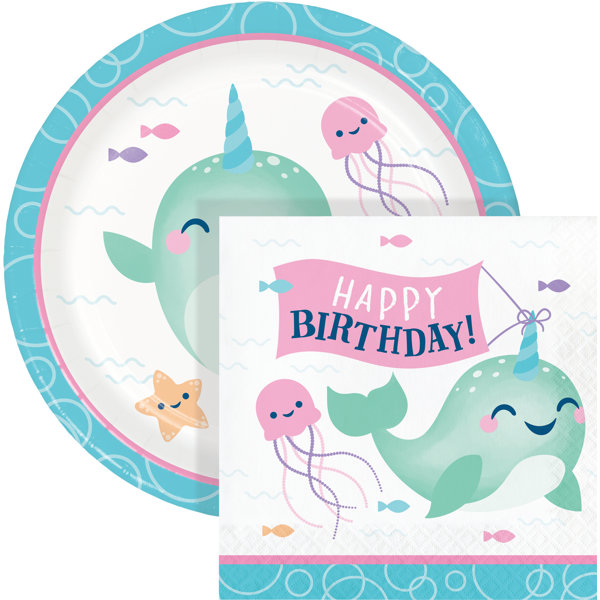 Creative Converting Narwhal Party Supplies Kit For 24 Guests Wayfair