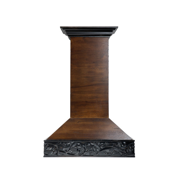 Zline Kitchen And Bath 36 Hand Crafted Designer Wood Ducted Island Wall Mount Range Hood In Unfinished Wood Reviews Wayfair Ca