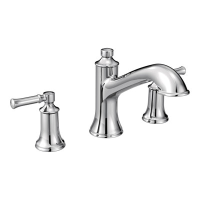 Moen Dartmoor Double Handle Deck Mount Roman Tub Faucet Finish Chrome