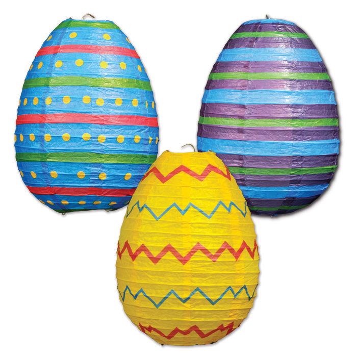 The Holiday Aisle 3 Piece Easter Egg Paper Lantern Lamp Set Wayfair
