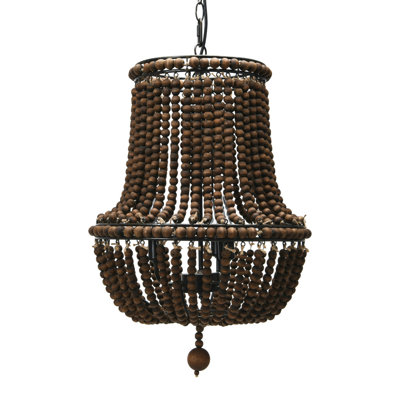 Alouette Draped Wood Bead Chandelier