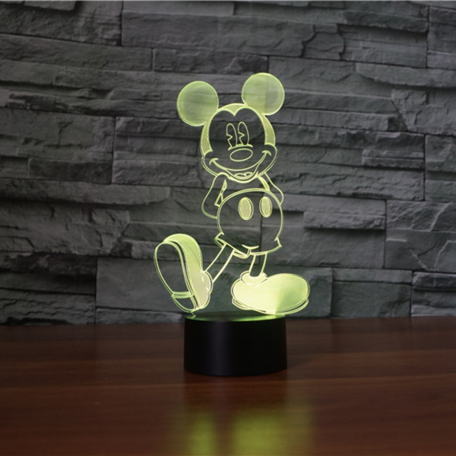 Disney Mickey Mouse Illusion LED Lamp 3D Light Experience 7 Colors Options 