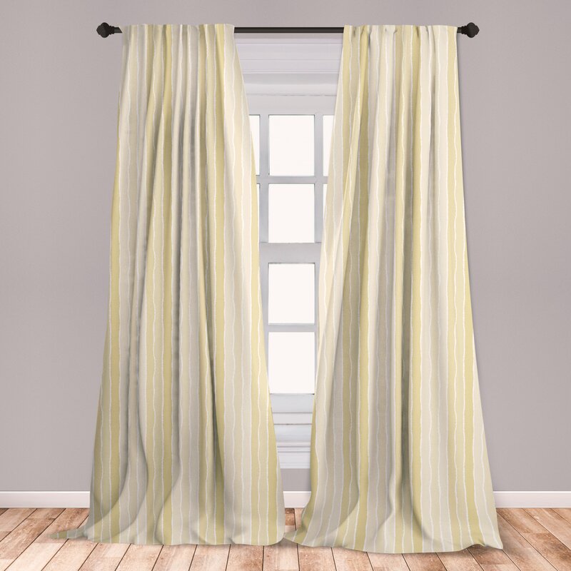 East Urban Home Pinstripe Room Darkening Rod Pocket Curtain Panels ...