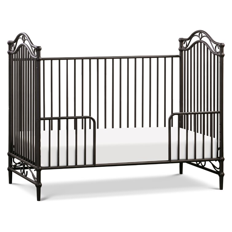 Million Dollar Baby Classic Camellia 3-in-1 Convertible Metal Crib in Vintage White Greenguard Gold Certified