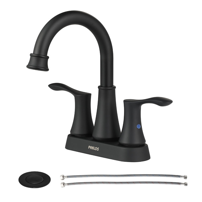 Parlos Home Bathroom Sink Faucet With Pop Up Drain And Water