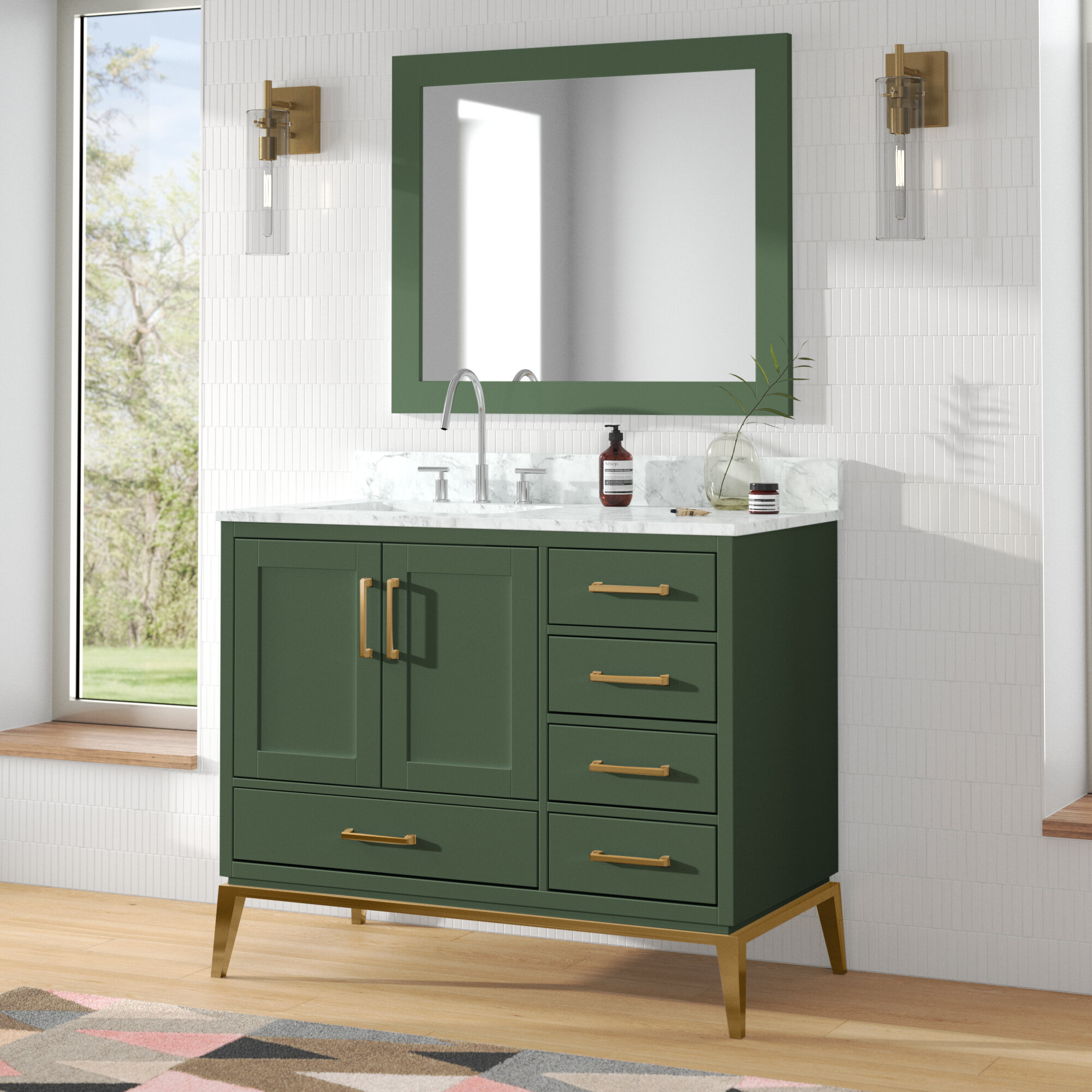 Mercury Row Bruder 42 Single Bathroom Vanity Set With Mirror