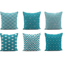 teal patterned cushion
