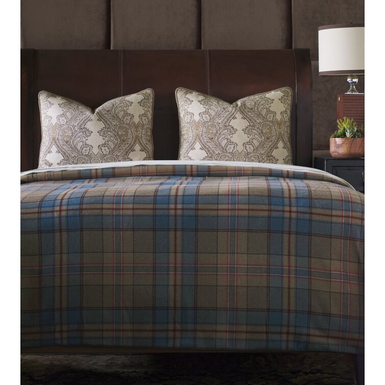 brown plaid duvet cover