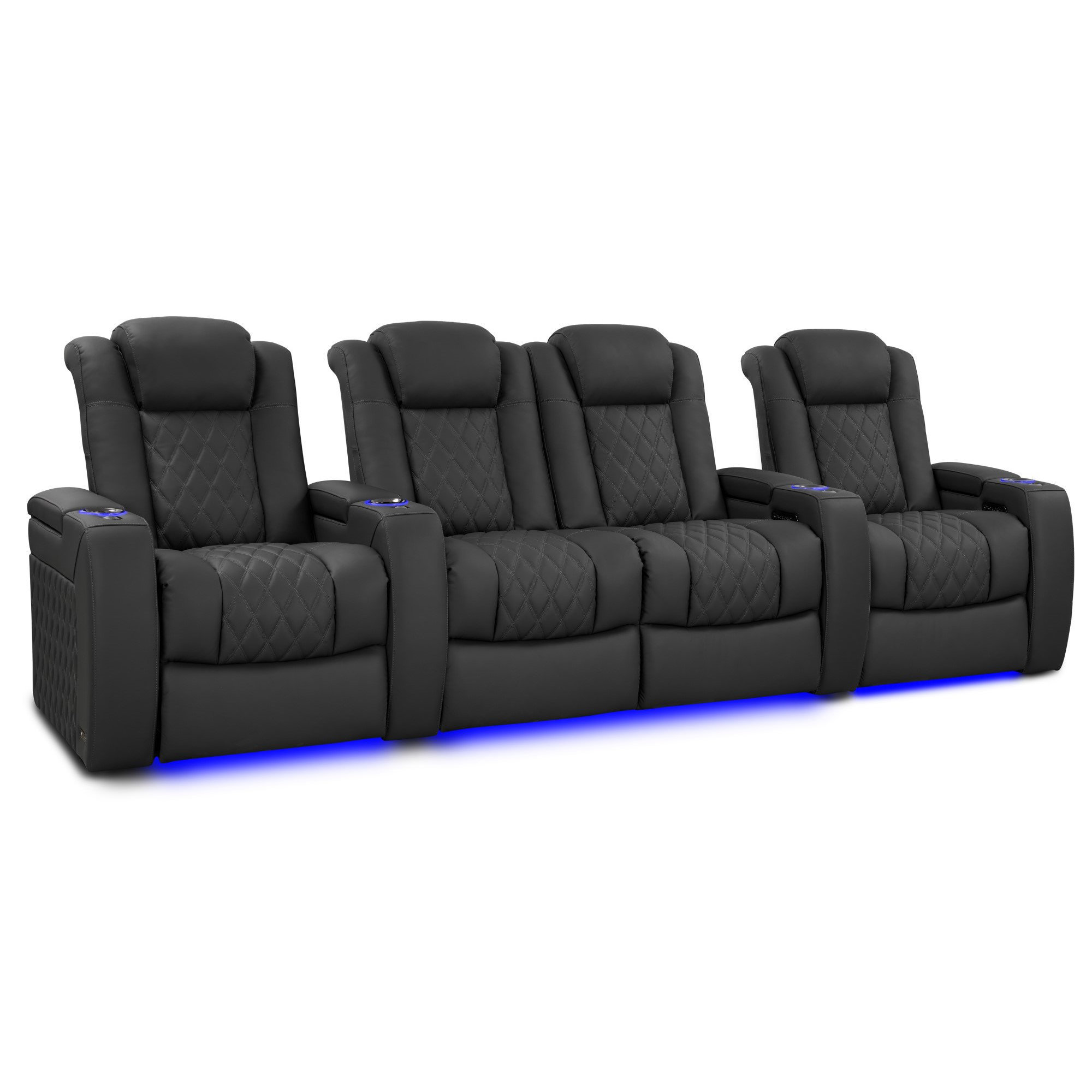 Valencia Theater Seating 123'' Wide Genuine Leather Home Theater with ...