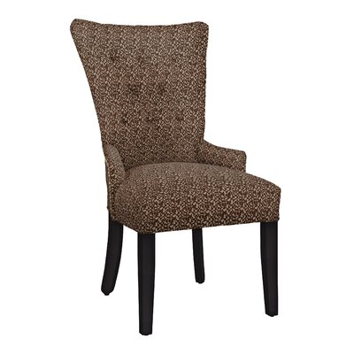 Tufted Upholstered Arm Chair Hekman Body Fabric: 4023-072, Leg Color: Black Satin, Nailhead Color: Brass