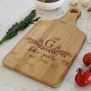 wood cutting board with initials