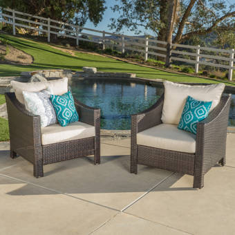 Birch Lane Heritage Lawson Chair With Cushion Reviews Portola Patio Chair With Cushion Set Of 2
