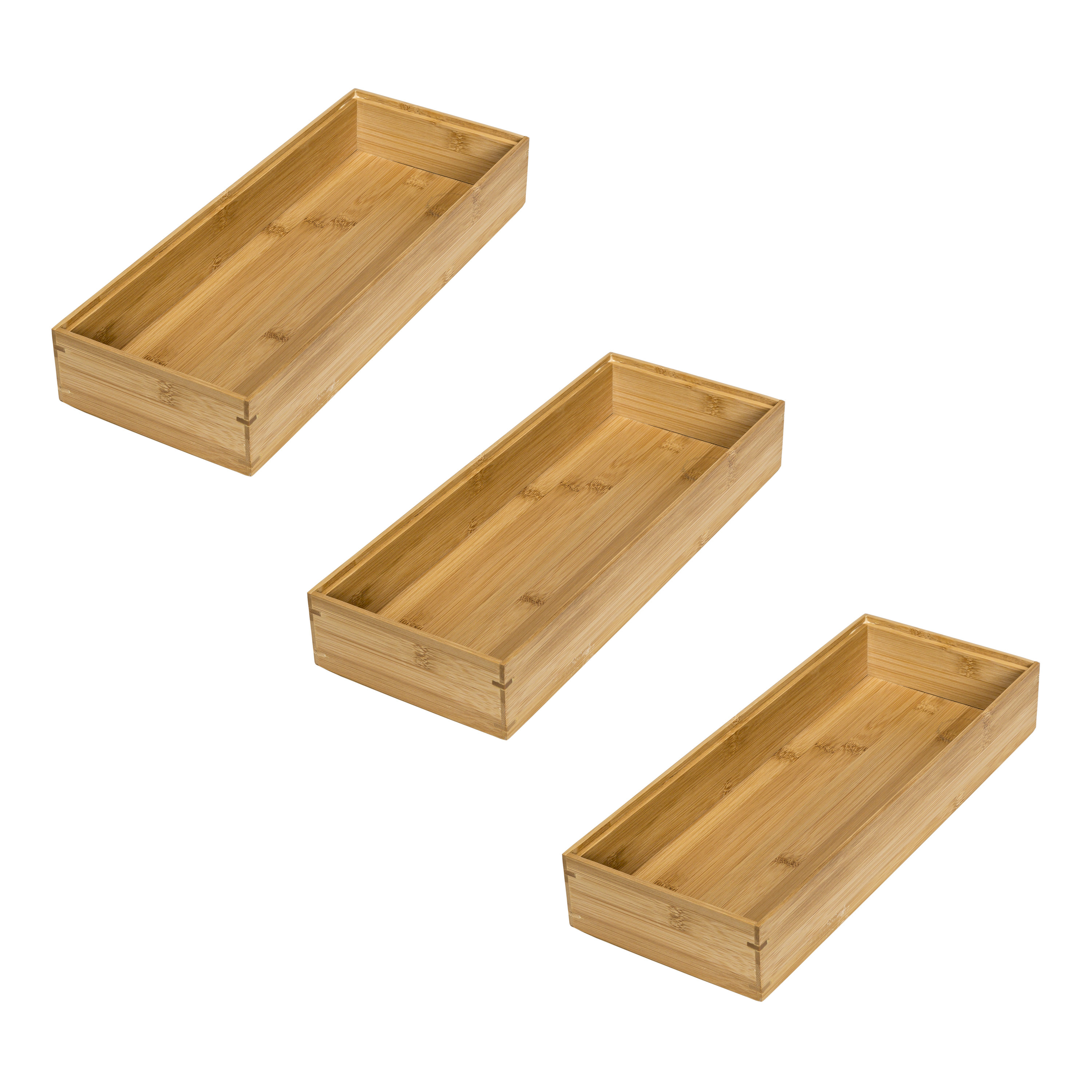 Honey Can Do Bamboo 3 Piece Drawer Organizer Set Reviews Wayfair
