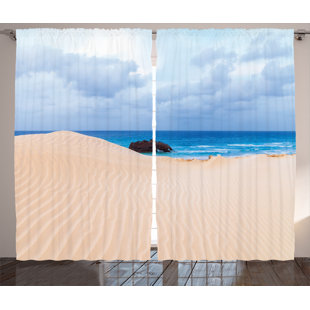 Tropical Beach Decor Wayfair Tropical Beach Décor Graphic Print Room Darkening Rod Pocket Curtain Panels Set Of 2