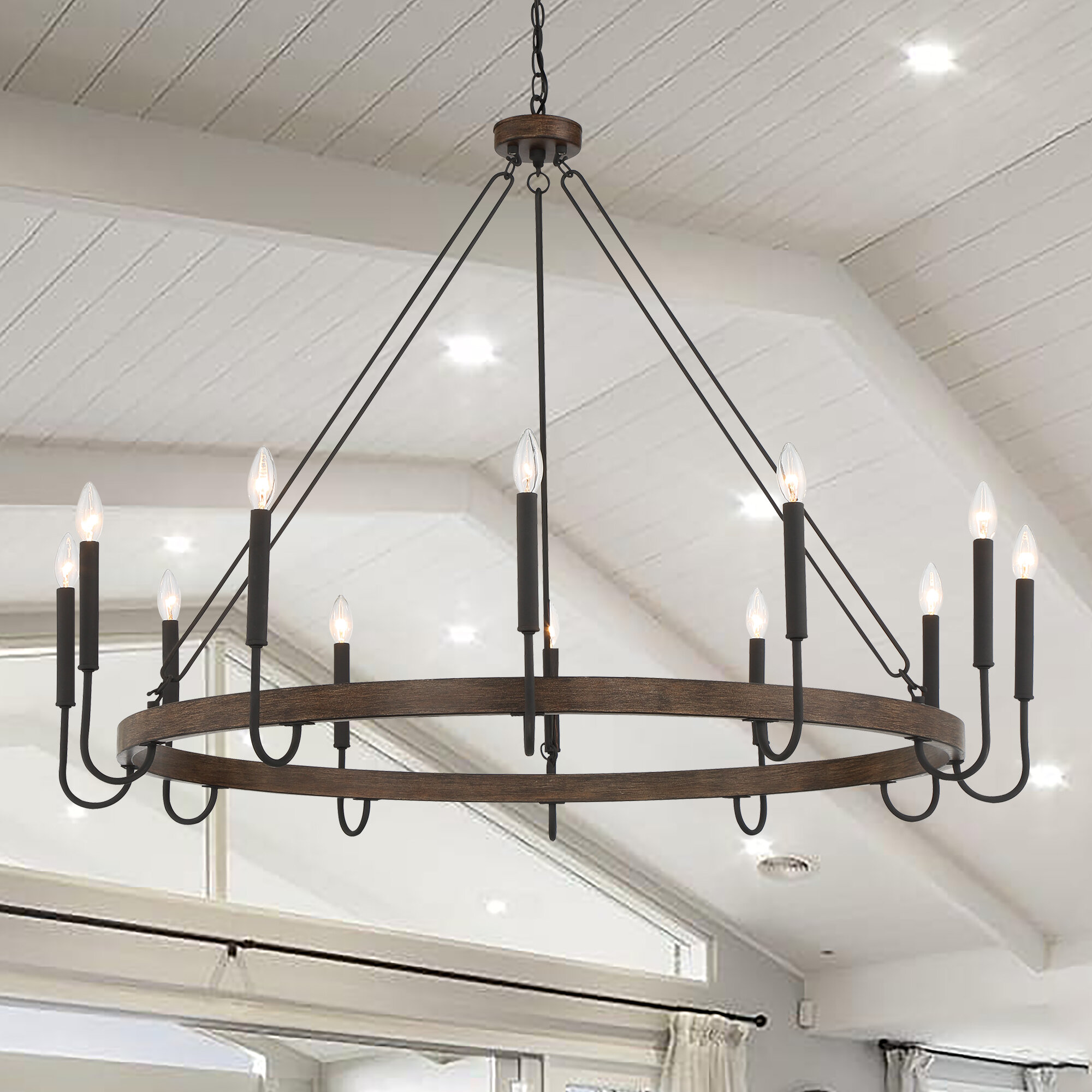 12 light rustic chandelier