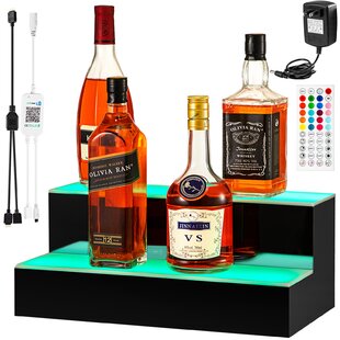 BLUETOOTH CTRL COLORS CAN MOVE TO MUSIC 36" LED LIGHTED LIQUOR BOTTLE DISPLAY 