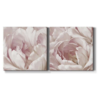 Intimate Blush I - 2 Piece Wrapped Canvas Painting Print Set