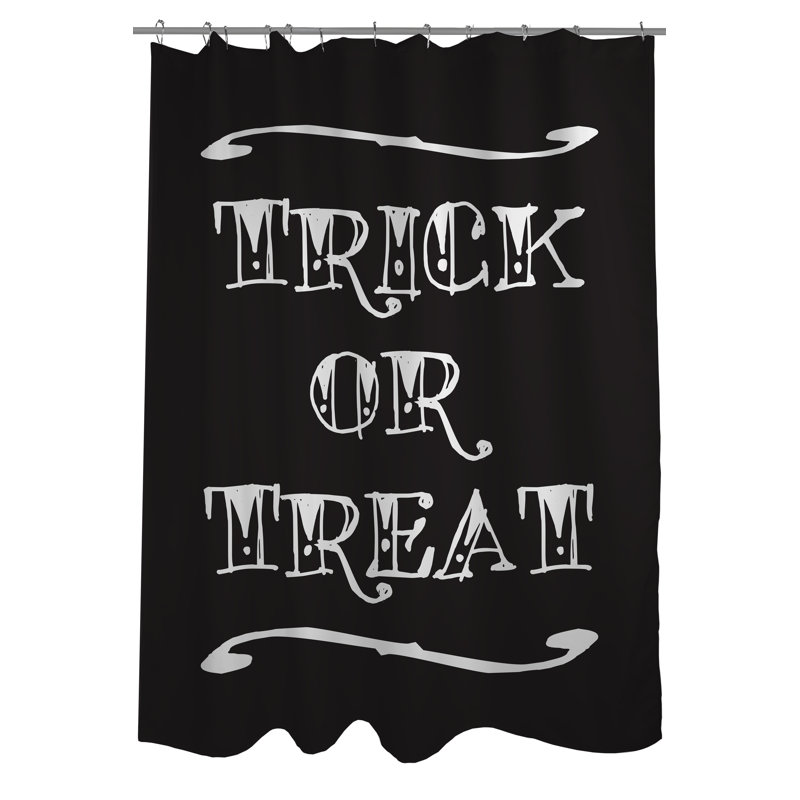One Bella Casa Trick Or Treat Tattoo Letters Single Shower Curtain Wayfair