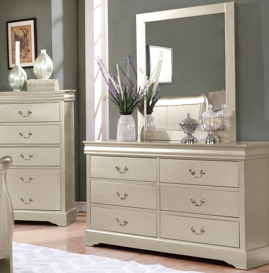 Charlton Home 6 Drawer Double Dresser With Mirror Wayfair