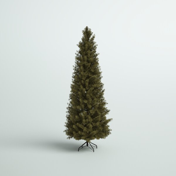Dark Green Snow Covered Thin Luxury Christmas Tree Tinsel Decoration 