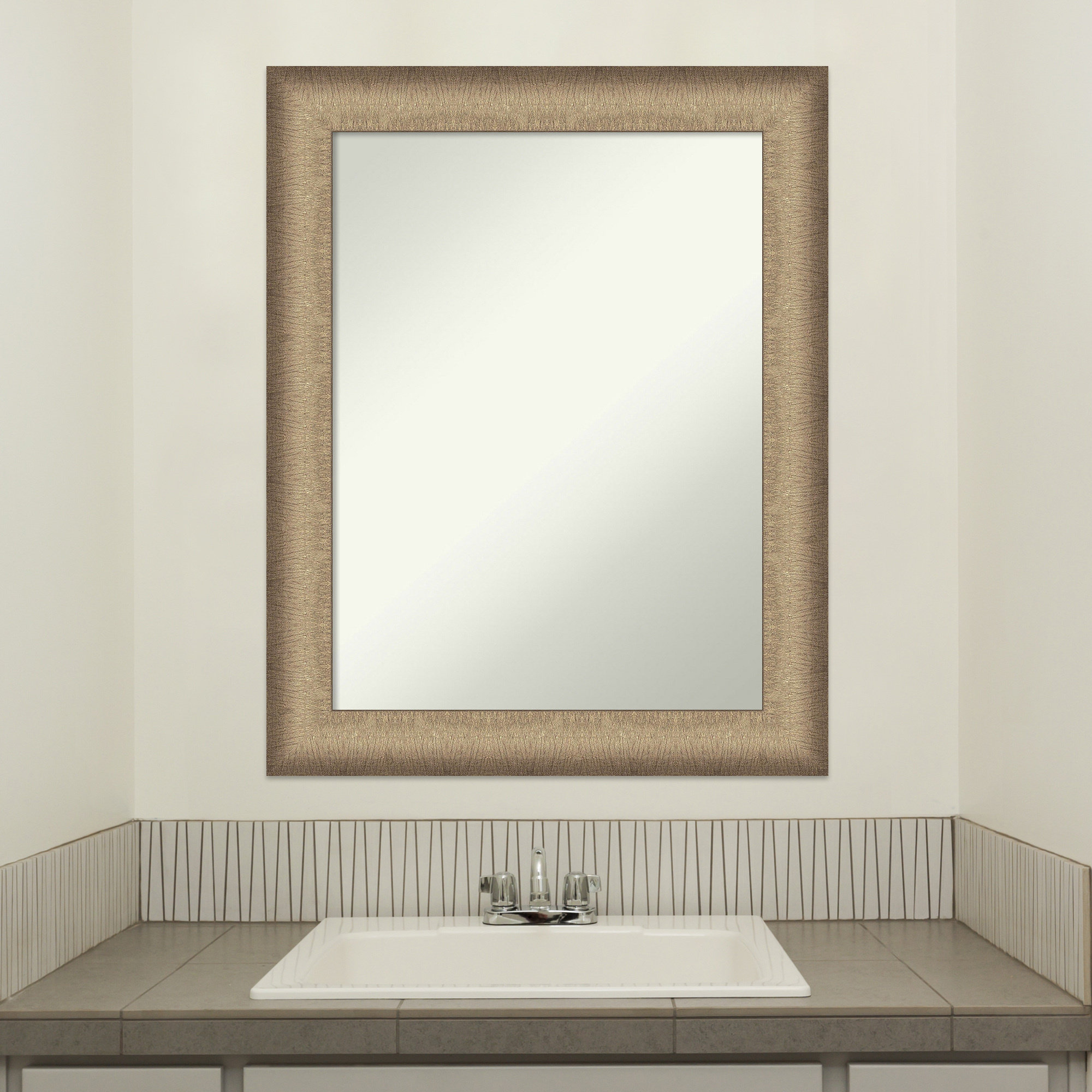 Latitude Run?? Elegant Brushed Bronze Bathroom Vanity Non-Beveled Wall ...