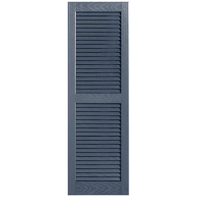 Straight Top Open Louver Shutters Pair Alpha Shutters Height 35 Width 9 Color Indigo Blue