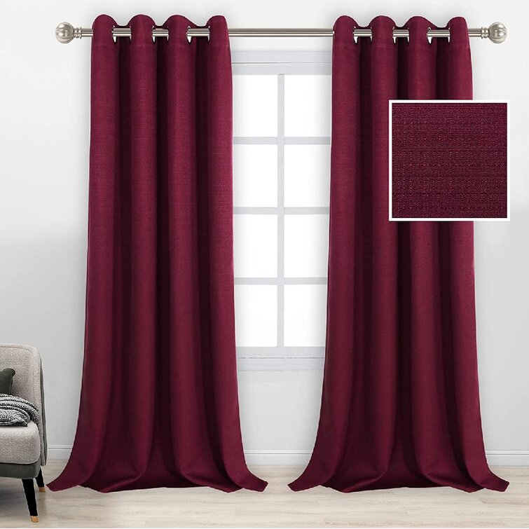 Thermal Insulated Grommet Blackout Curtains Window Drapes for Bedroom 2 Panels 