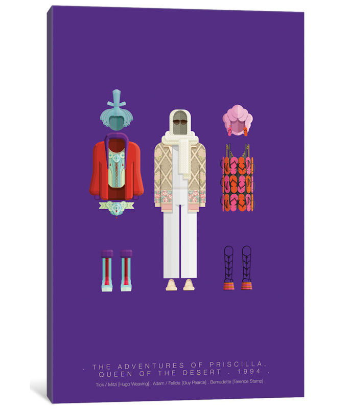 East Urban Home Famous Hollywood Costumes Series The Adventures Of Priscilla Queen Of The Desert Graphic Art Print On Canvas Wayfair