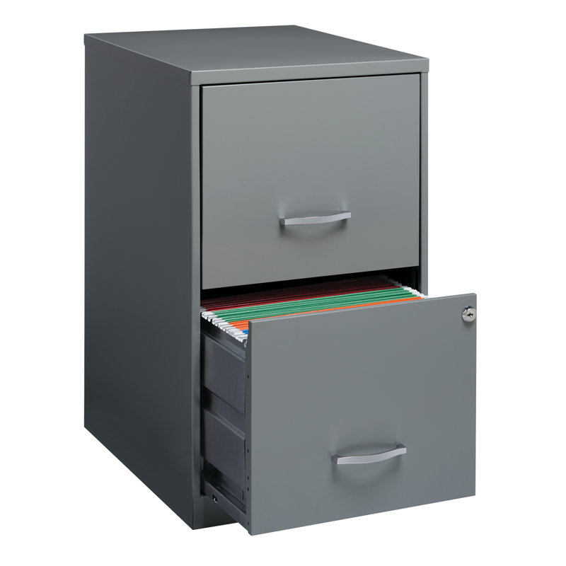 Inbox Zero Space Solutions 18 2 Drawer Metal File Cabinet Platinum Gray Wayfair