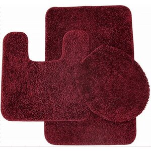 Calandre 3 Piece Shag Bathroom Rug Set