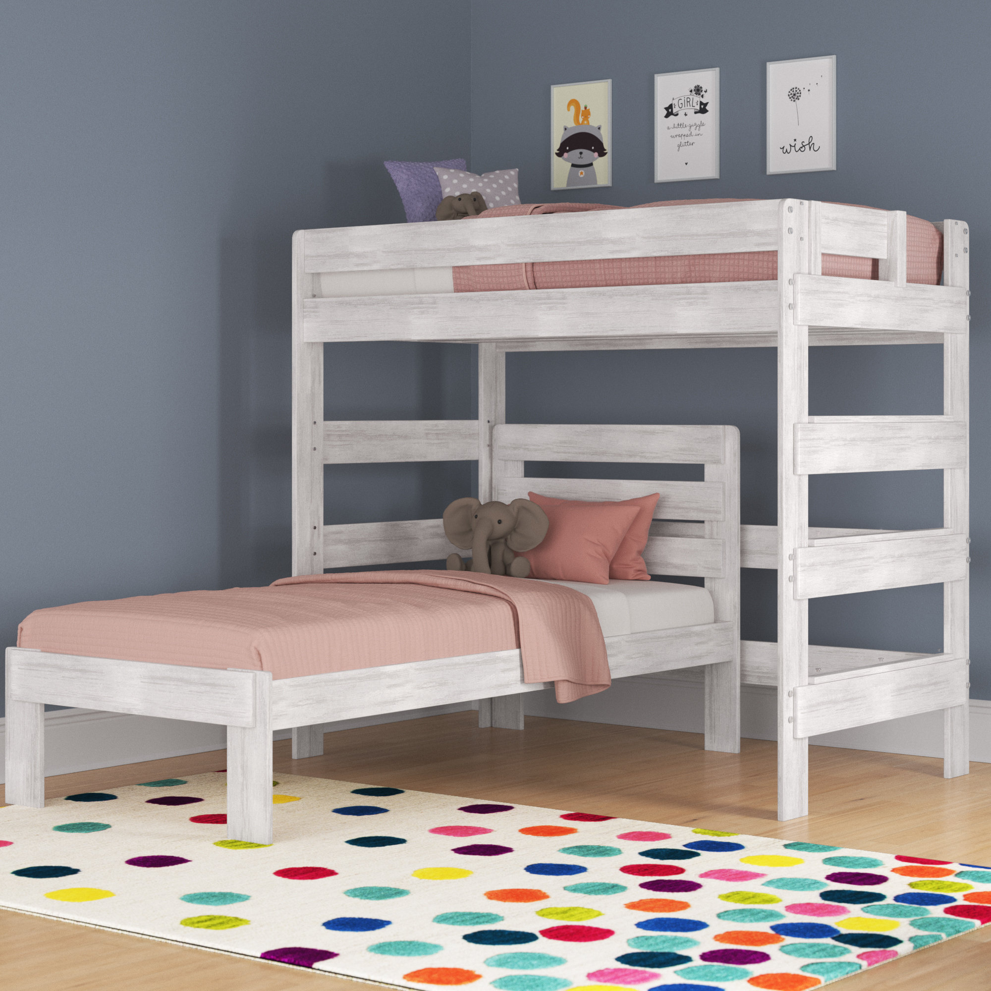 Sand & Stable Baby & Kids Elizabeth Solid Wood LShaped Bunk Beds by