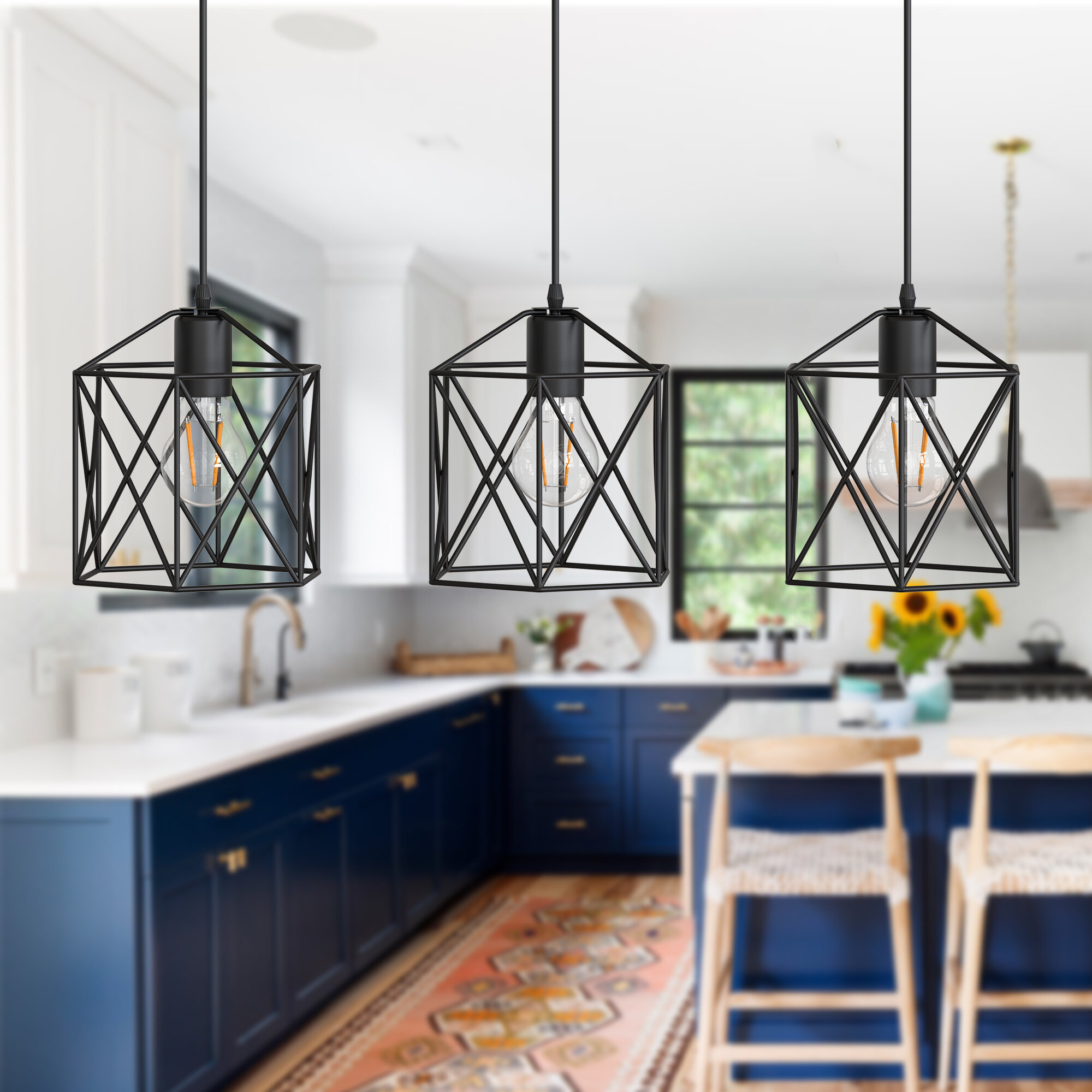 geometric kitchen island lighting