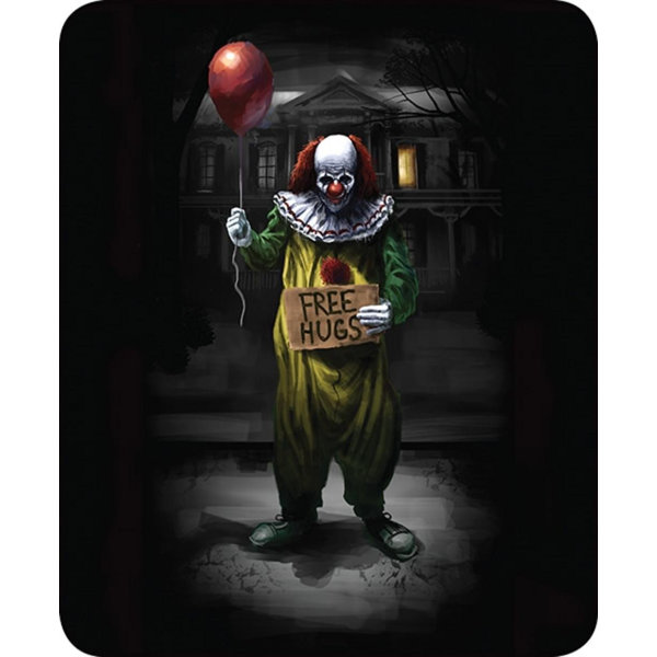 national city ultra plush creepy clown free hugs faux fur blanket